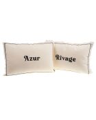 Set 2 coussins Azur Rivage blancs - 60x40 cm