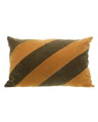 Kissen mit Trioband, 60 x 40 cm, khakifarben/gelb