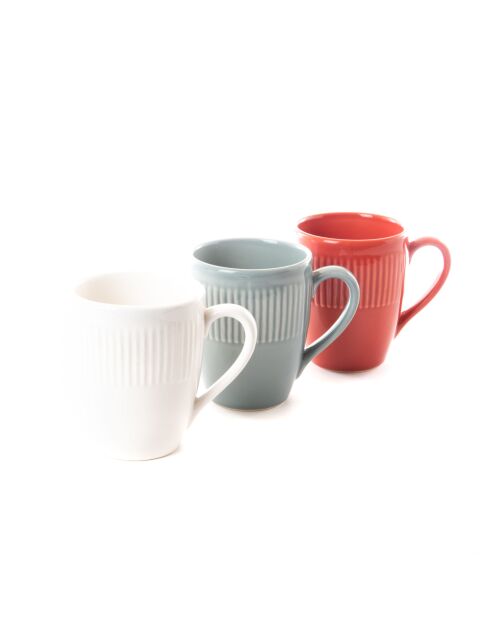 Set 3 mugs Pétale multicolore - 11x9 cm