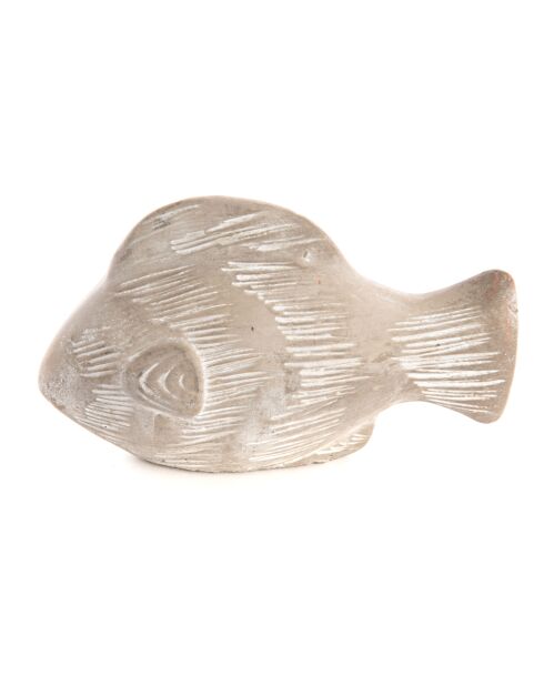 Pesce con pietra grigia paffuta - 9x14,50 cm