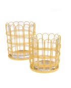 Set mit 2 gelben Jasmin-Kerzenhaltern — 11 x 8,50 cm