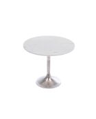 Bout de canapé GM blanc chromé - 47x55 cm