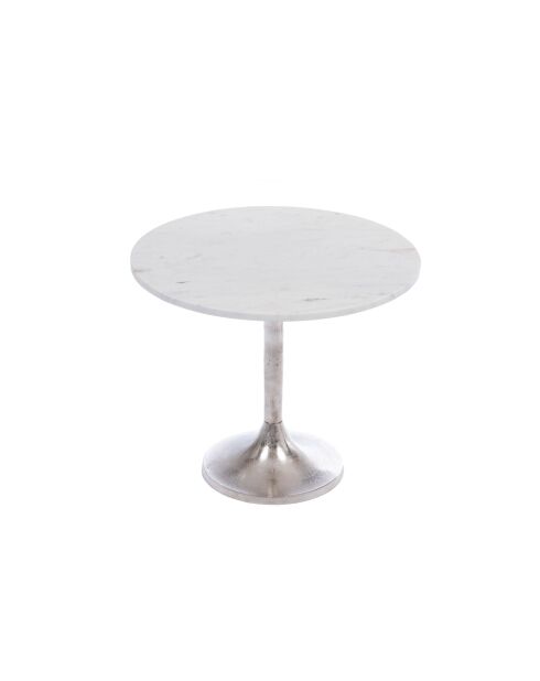 Bout de canapé GM blanc chromé - 47x55 cm