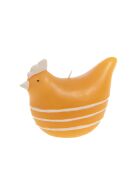Vela amarilla con forma de gallina mostaza, altura 10,50 x 7 cm