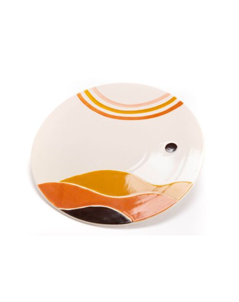 Plat 30 cm Almeria blanc/orange - 1x30 cm