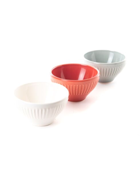 Set 3 Mini-Schalen mit mehrfarbigen Blütenblättern — 6 x 10,50 cm