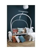 Grünes Zick-Zack-Samtkissen - 45x45 cm