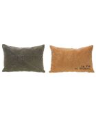Set 2 coussins Refuge kaki/jaune - 40x60 cm