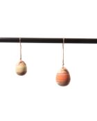 Set 2 œufs en bois à suspendre marron - 7.20x5.50cm