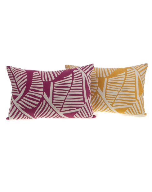 Set 2 coussins Paula rose/jaune - 40x60 cm