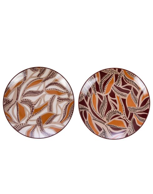 Set 6 assiettes à dessert Bettina marron