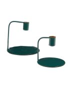 Set 2 grüne Anne Kerzenhalter - 9x10 cm
