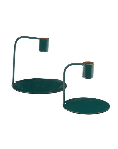 Set 2 grüne Anne Kerzenhalter - 9x10 cm