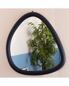 Bohemian spiegel in zwart kunstleer - 59,50x63 cm