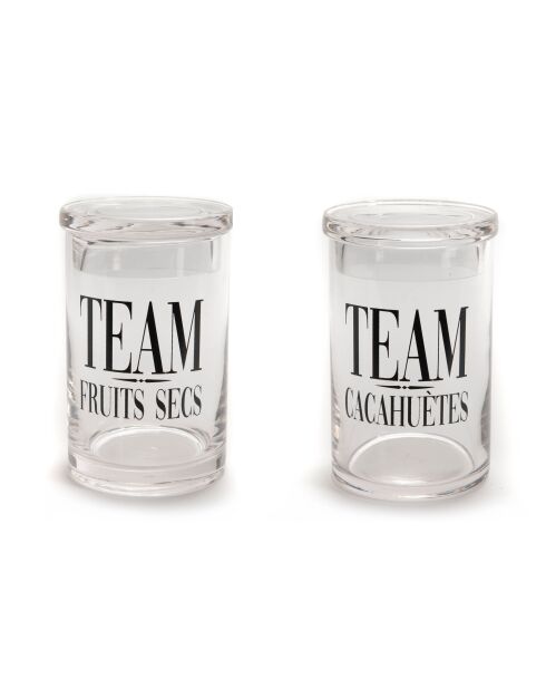 Set bonbonnière Team 2 pièces transparent / cristal - 16x10.50cm