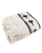 Ethnisches weißes Plaid - 130x170 cm