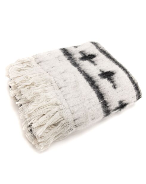 Ethnisches weißes Plaid - 130x170 cm