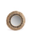 Zwart decor met een diameter van spiegel - 36x36 cm