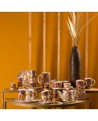 Set coffret 2 tasses à thé avec sous-tasses Bettina marron