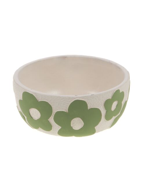 Vaso de cemento con forma de margarita verde - 9x20 cm