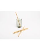 Set van 12 crème/ivoorkleurige bamboerietjes - 20x0.50cm