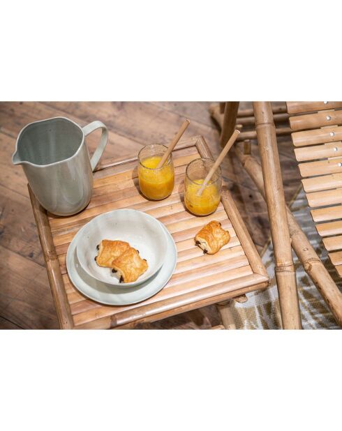 Set van 12 crème/ivoorkleurige bamboerietjes - 20x0.50cm