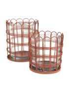 Set mit 2 orangefarbenen Jasmin-Kerzenhaltern — 11 x 8,50 cm