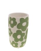 Zementvase Gänseblümchen, grün, Höhe 25 x 14,50 cm