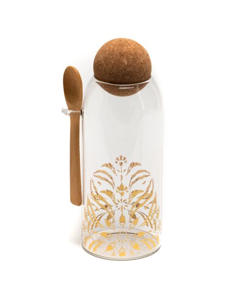 Barattolo portaoggetti Alix con cucchiaio trasparente/cristallo - 24x9 cm