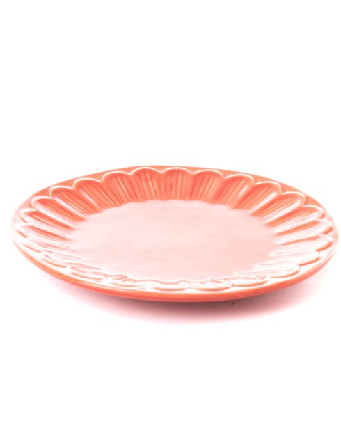 Piatto da dessert con petali di corallo rosso - 2,50x22 cm