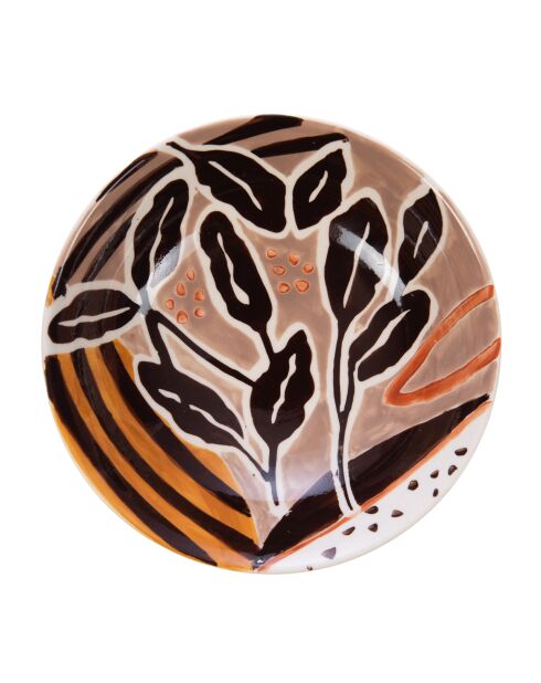 6 Assiettes creuses Dalila marron - 19x5.50cm