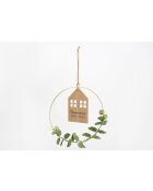 3 Couronnes Bienvenue Éco Chic marron - 24.30x25.50cm