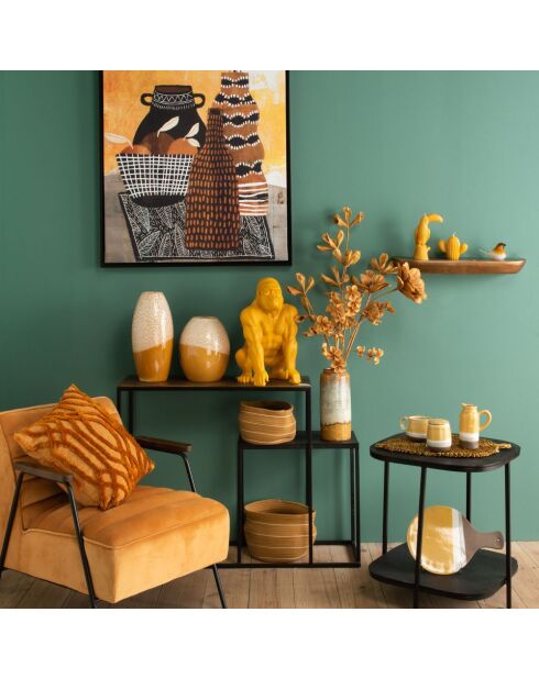 Console 2 niveaux droite gris - 86x116 cm