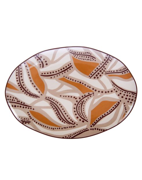 2 Plats ovales Bettina marron - 30x2 cm