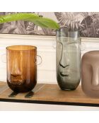 Braune Maskenvase, Höhe: 20x16 cm