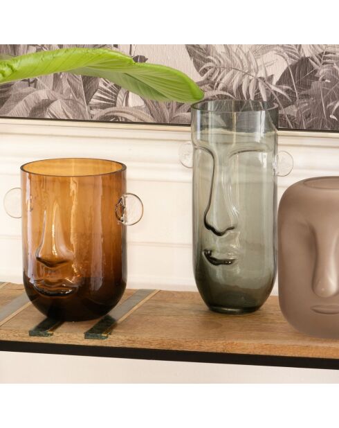 Braune Maskenvase, Höhe: 20x16 cm