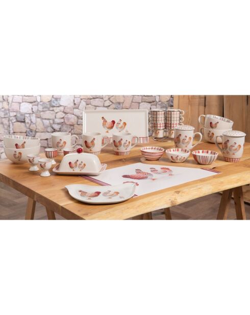 Grembiule e presina a forma di pollo Simone, color crema/avorio, 75,20x83,20 cm