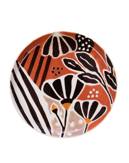 6 Assiettes plates Dalila marron - 26x2.50cm