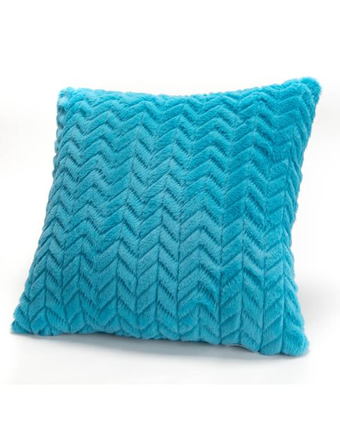 Türkisblaues Chevron-Kissen - 40 x 40 cm