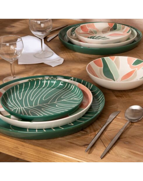 6 Assiettes creuse Natureva blanc/multicolore - 5.50x19 cm