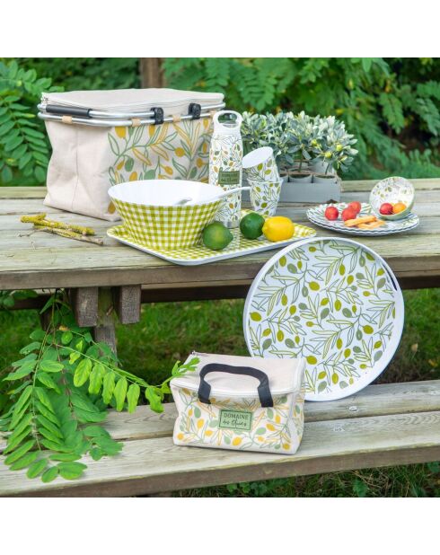 Olivia groene melamine saladeschaal - 25,19x25,19cm