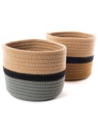 Set 2 paniers Havana crème / ivoire - 13x16 cm