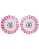 Set van 2 melamine snoeproze borden - 28x27 cm