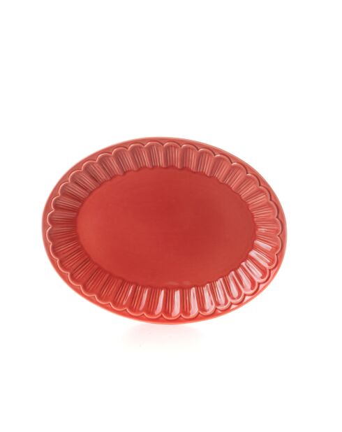 Plat ovale Pétale Corail rouge - 3x31 cm