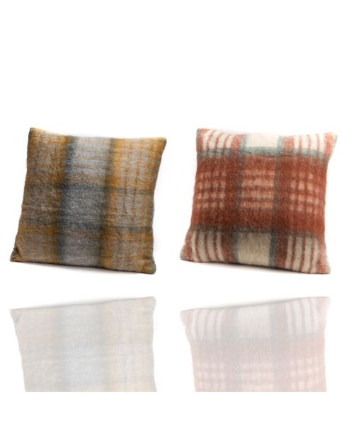 Set 2 coussins cabane multicolores - 50x50 cm