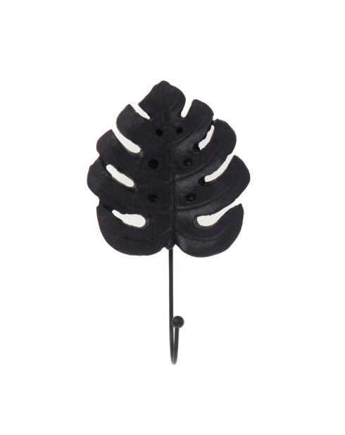 Patère Monstera noire - 17.50x10.50cm
