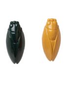 Set 2 Wandvasen Cigale schwarz/gelb - 20,30x6,40cm