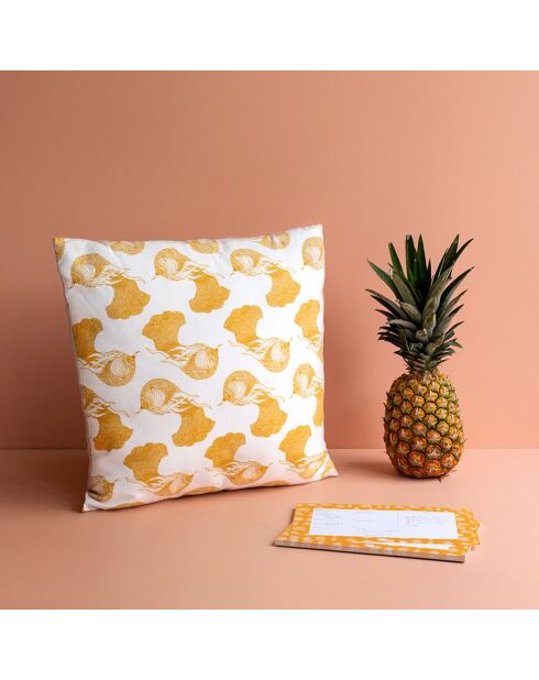 Funda de cojín cuadrada 28 mostaza - 45x45 cm