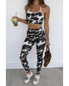 Legging Vanille marron et blanc