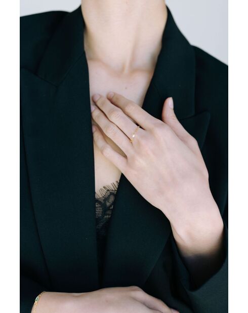 Anello Diana placcato in oro con perla coltivata